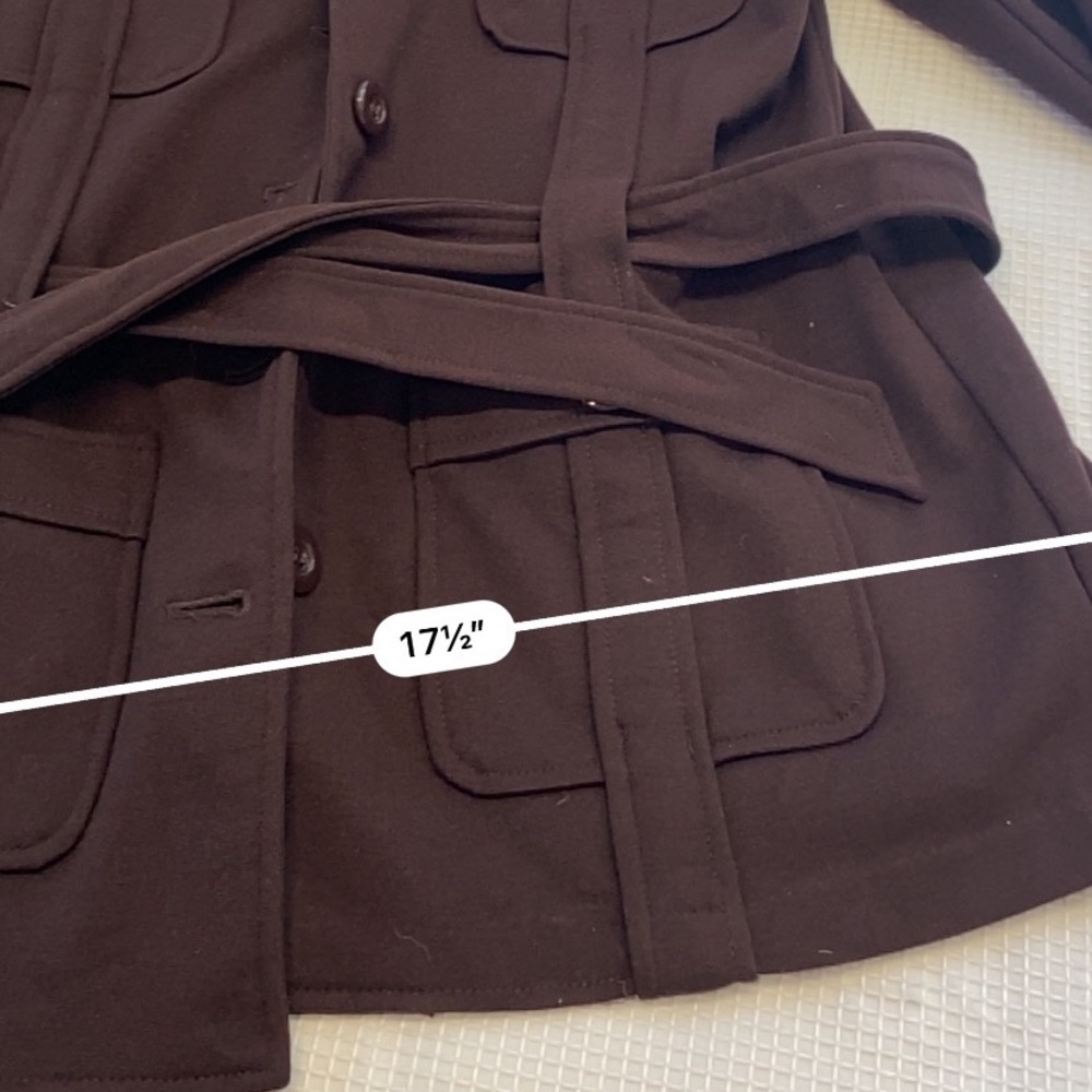 BCBGMAXAZRIA Retro Vibe Brown / Maroon Belted Jacket Size Large - Picture 14 of 16
